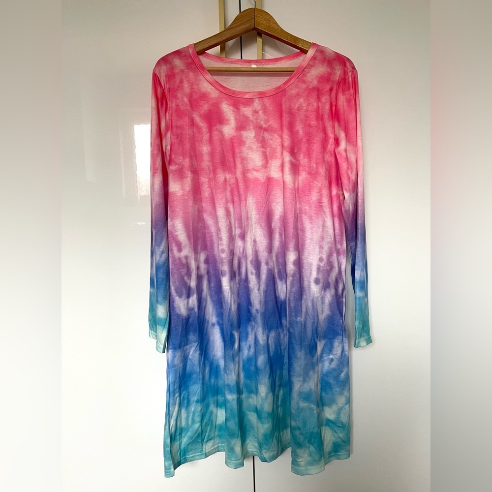 Pink & blue Tie-Dye Dress size XL